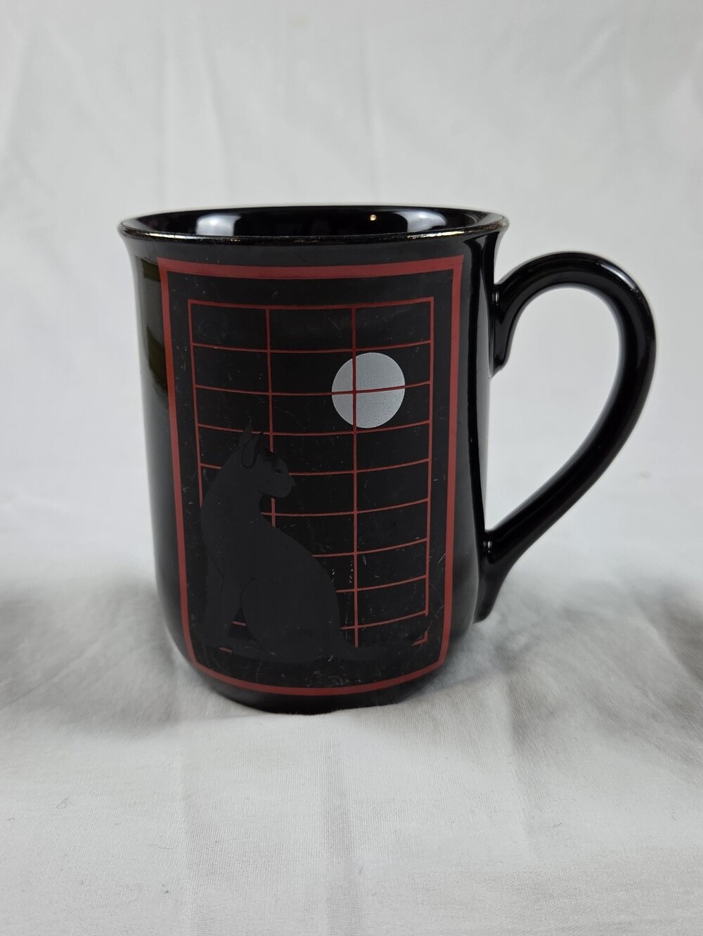 Vintage Otagiri Black Cat in Window Full Moon Mug Curtis-Swann - Picture 2 of 8